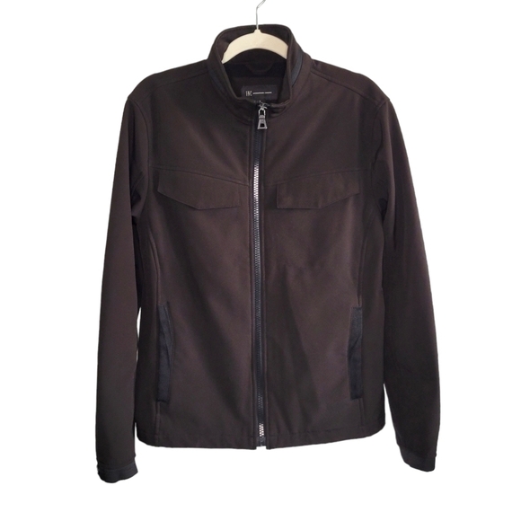 INC International Concepts Zip-Up Fleece Lined Softshell Jacket Men's S Brown - Picture 2 of 12